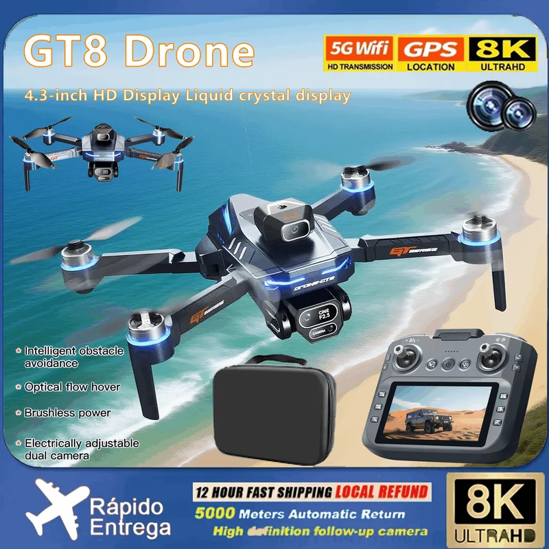 Drone Gt8 Rc - GT8 Mini Drone 8K WiFi GPS