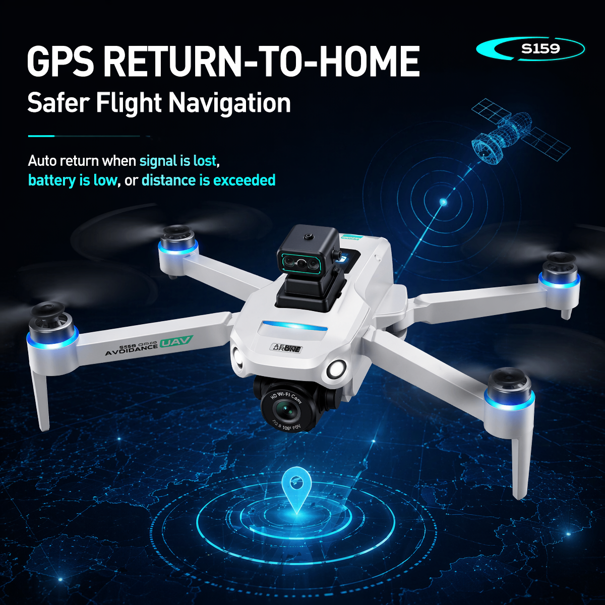 S159 Obstacle Avoidance Drone  - Drone Rc Gps S159 บทวิจารณ์และราคา