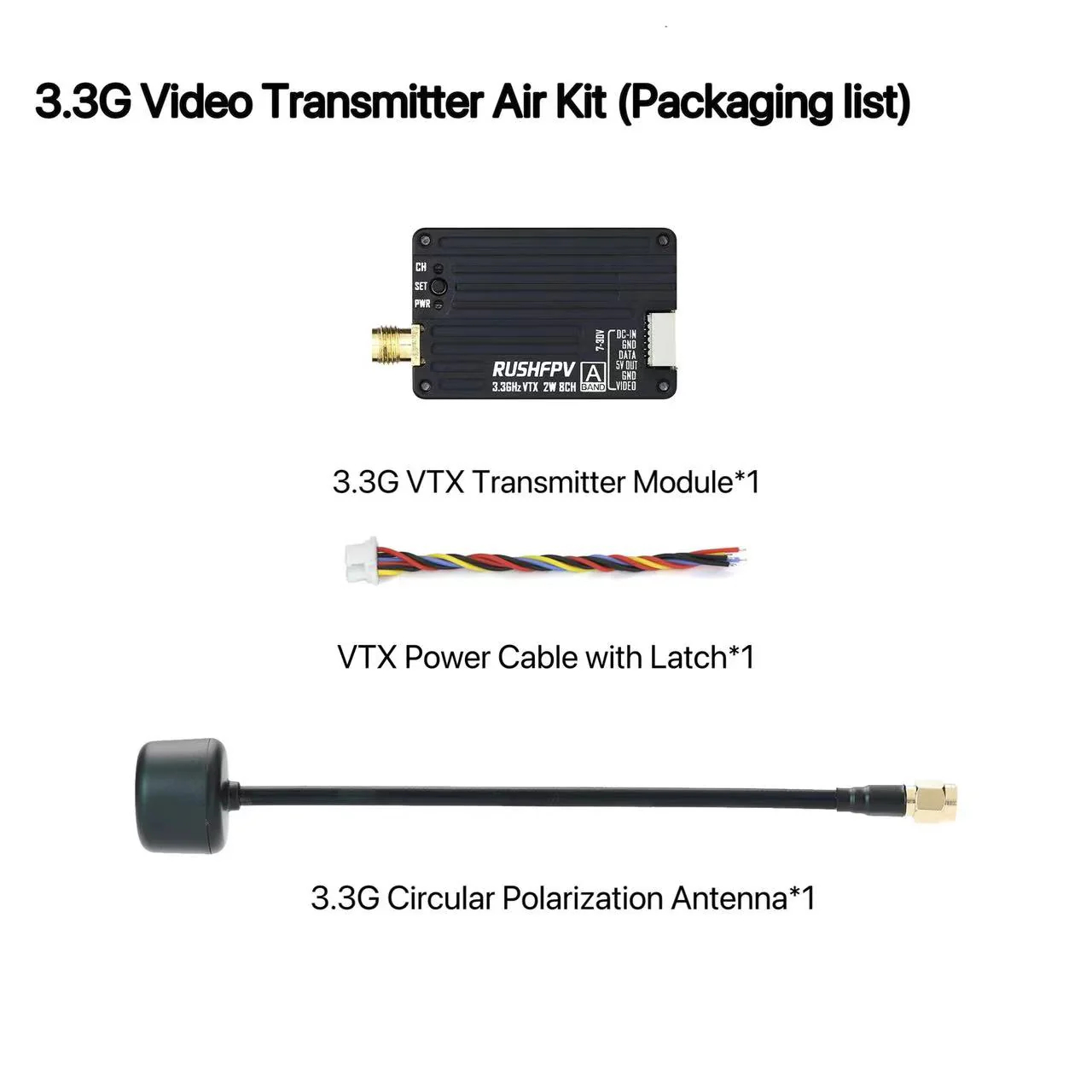 RUSHFPV 3.3G 2W VTX Transmitte - - Remote Control (Rc) Drone บทวิจารณ์และราคา