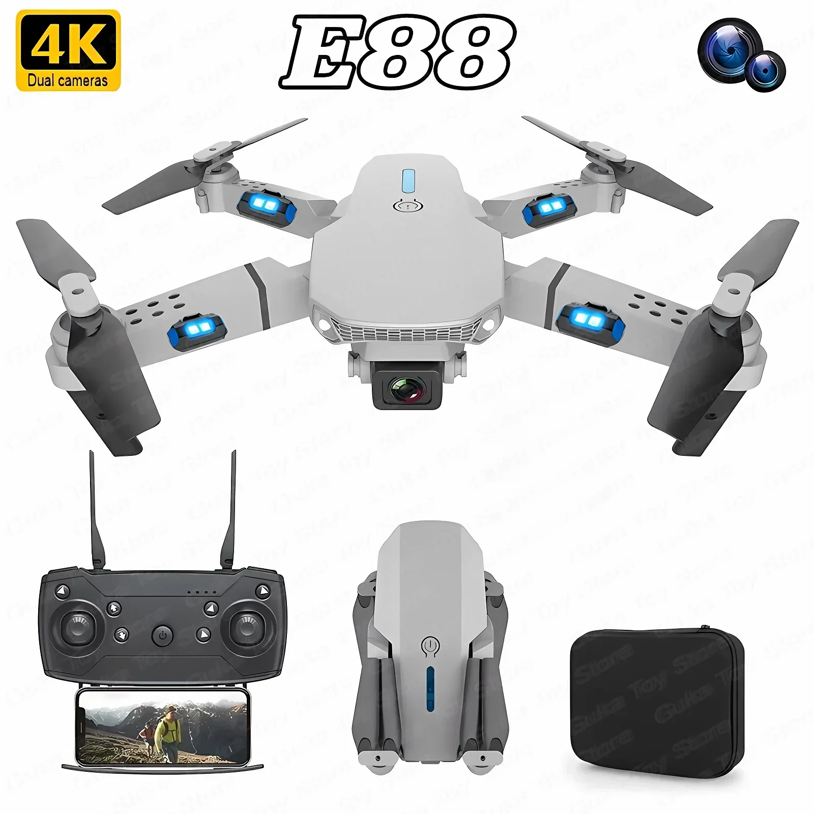E88 Pro WIFI FPV Drone Wide An - Dron Rc Quadcopter บทวิจารณ์และราคา