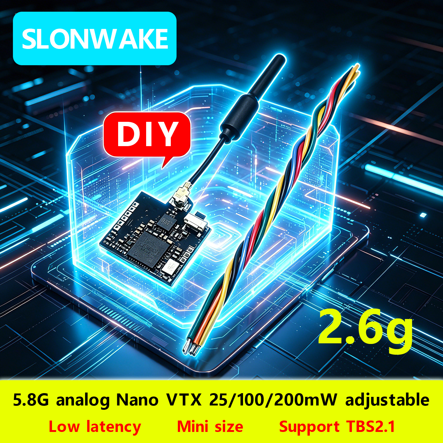SLONWAKE Nano 5.8G 48CH 200mW  - - Remote Control (Rc) Drone บทวิจารณ์และราคา