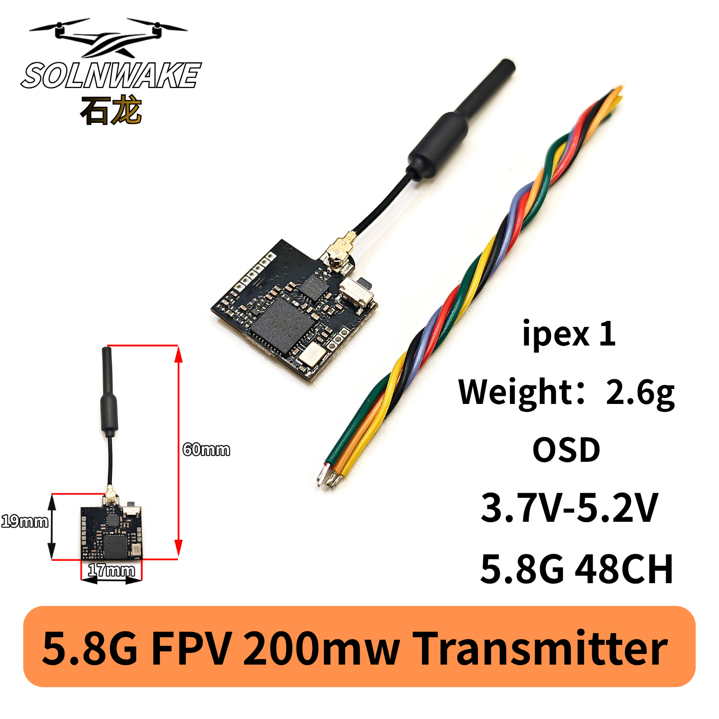 SLONWAKE Nano 5.8G 48CH 200mW  - - Remote Control (Rc) Drone บทวิจารณ์และราคา