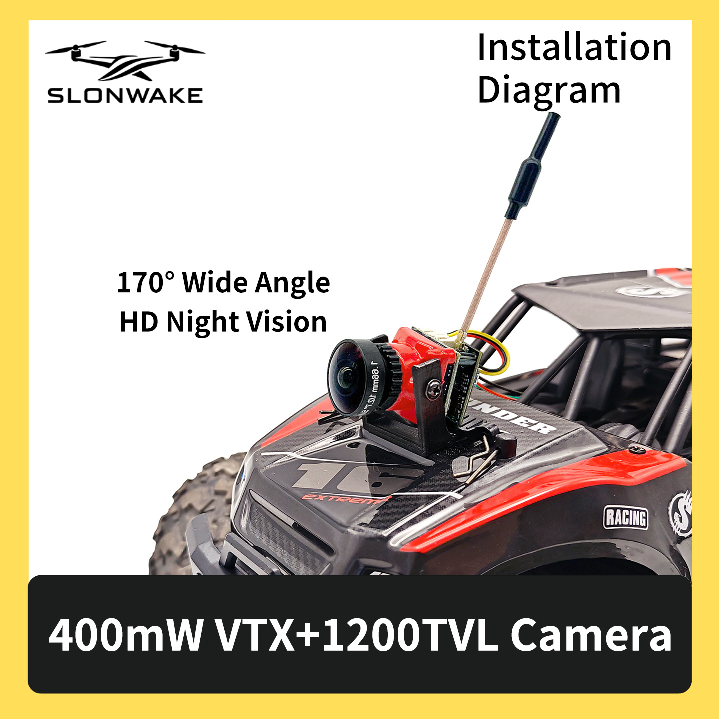 SLONWAKE 5.8G 48CH FPV 400mw V - - Remote Control (Rc) Drone บทวิจารณ์และราคา