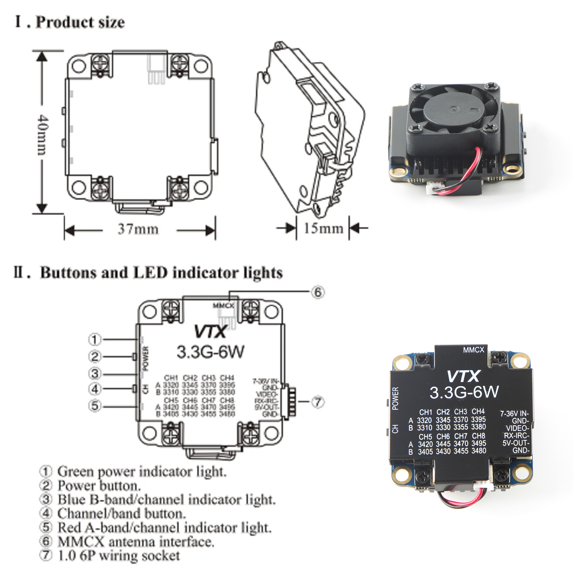 FPV Video Transmitter 3.3G 6W  - - Remote Control (Rc) Drone บทวิจารณ์และราคา